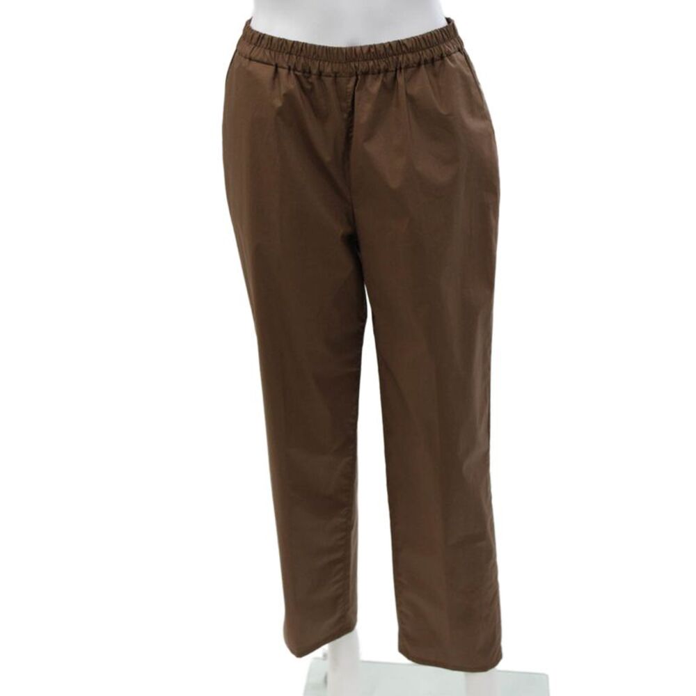 QL2 Unisex Adults Chino Pants Brown Cotton Drawstring Size 42